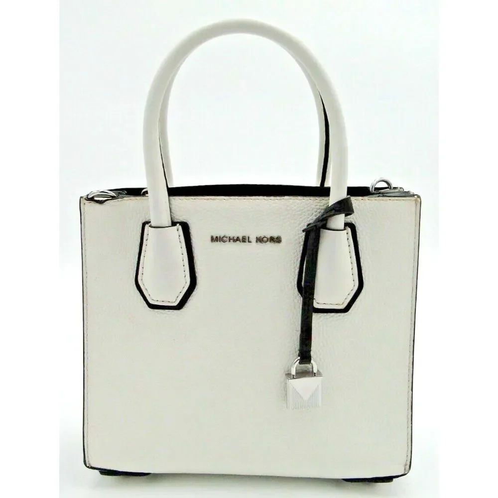 Michael Kors Mercer Medium Accordion Messenger‎  Retail Style In White & Black